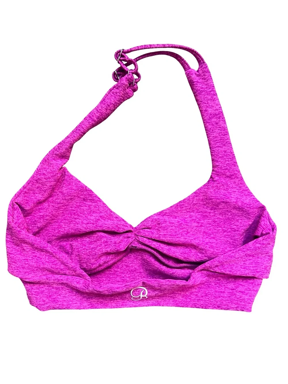 Bombshell Sportswear Backless Sports Bra Neon Pink Sorbet